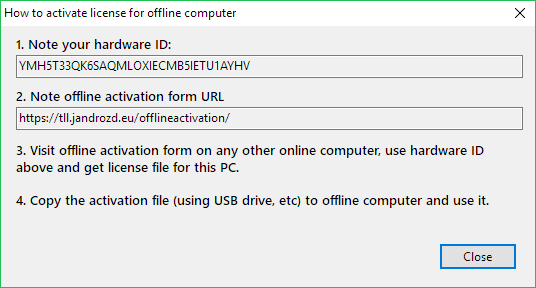 Offline activation steps