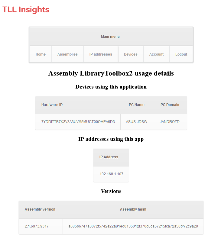 Assembly details