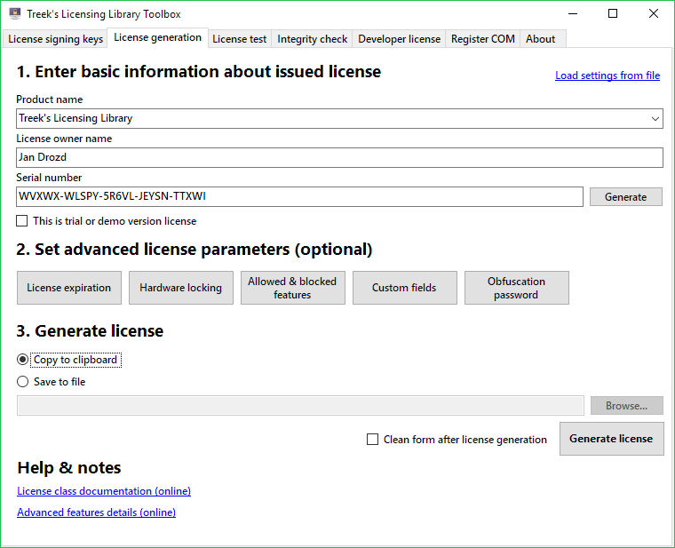 License generator