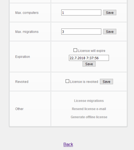 Customer record options